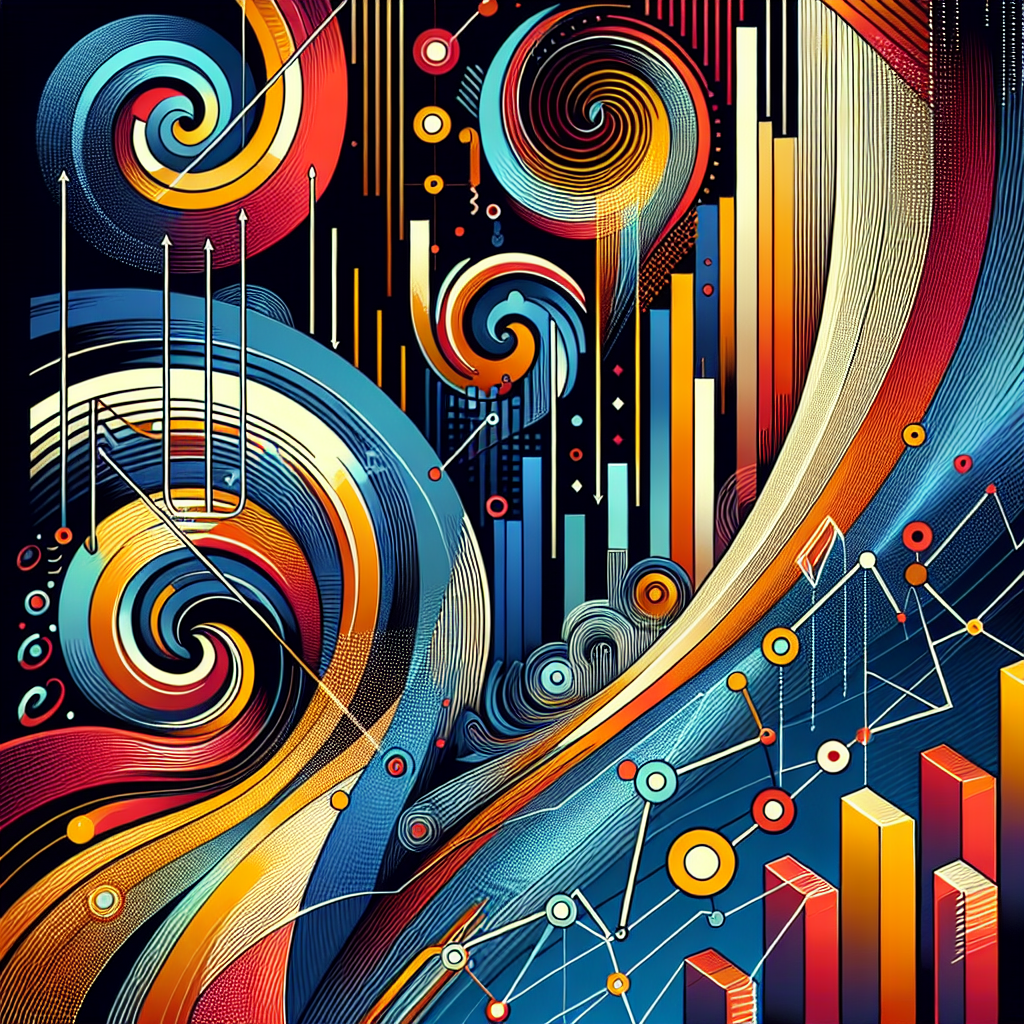 An artistic representation of a financial trading chart featuring Fibonacci retracement levels and bold pivot points, designed for a blog post on advanced trading strategies.