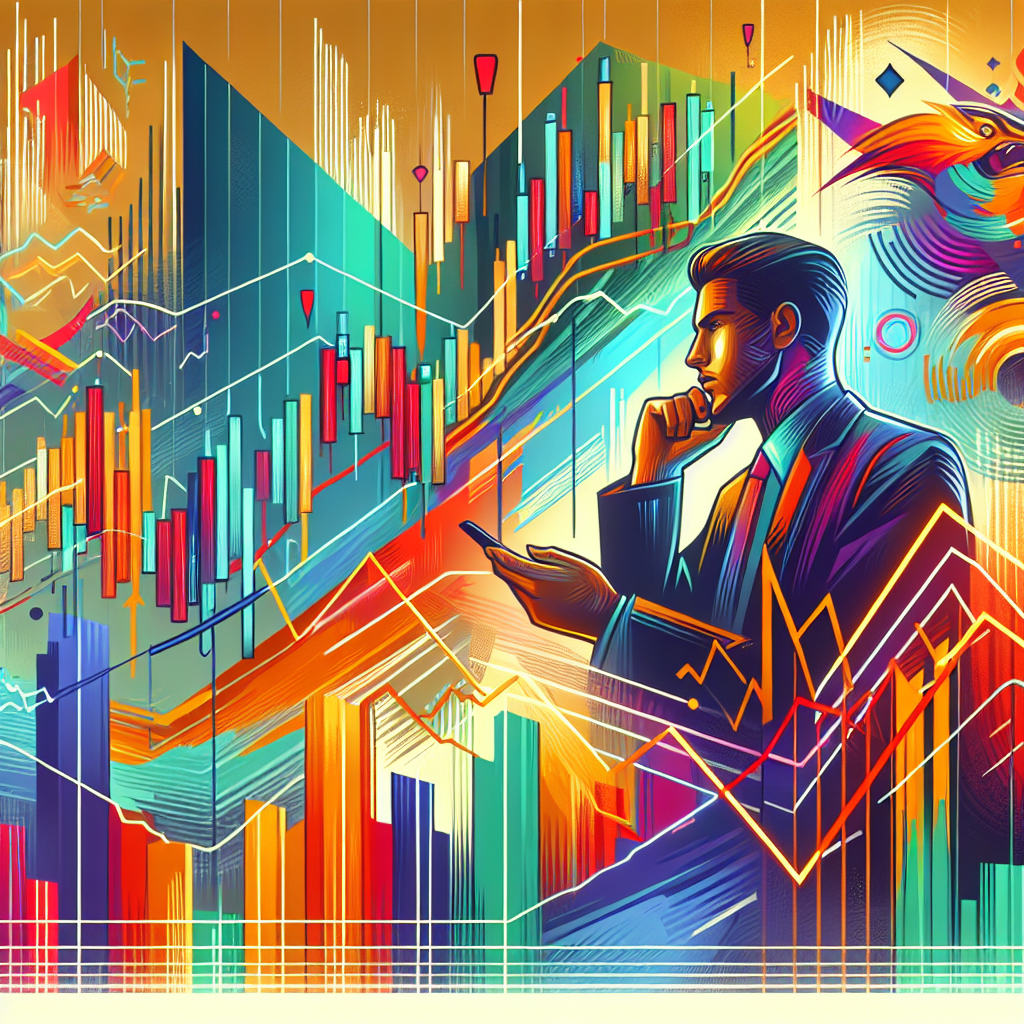 A stylized illustration of a financial chart with bold pivot point levels highlighted, showcasing dynamic market movements and a confident trader analyzing the graph.