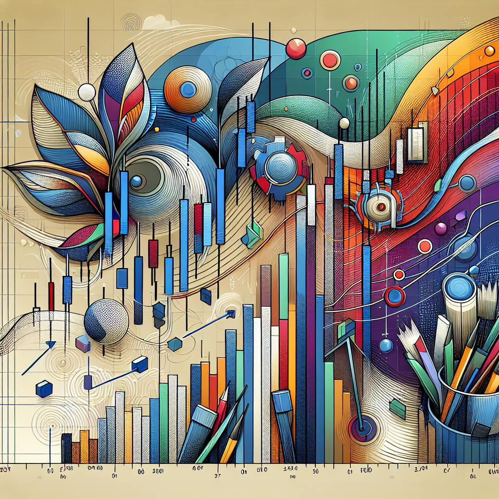 A stylized illustration of a financial chart with bold pivot point markers, showcasing various market sessions represented through different colors and patterns, creating a dynamic and engaging visual for a trading blog.