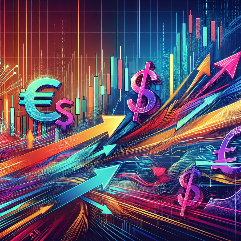 A vibrant and stylized illustration depicting the concept of Forex scalping, featuring bold and colorful pivot point markers on a dynamic line chart, along with visual elements that represent currency pairs and trading strategies.